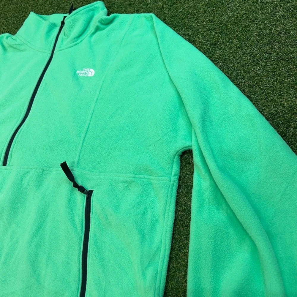 The North Face Mens XXL Neon Green Quarter Zip Fleece Pullover Jacket